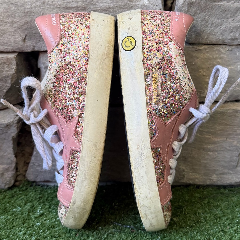 Golden Goose Girl's Super-Star Glitter Leather Sneakers - Picture 7 of 11